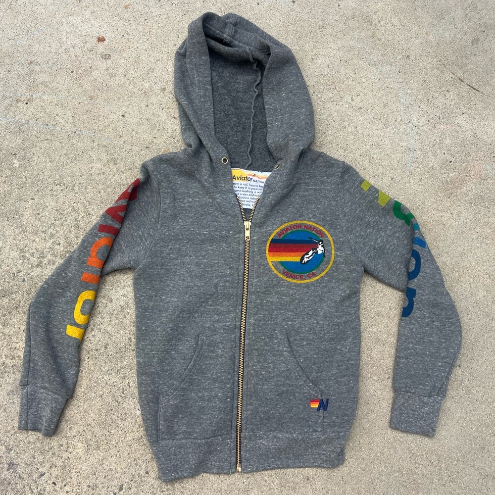 Aviator Nation Kids 4T gray hoodie - Picture 5 of 11